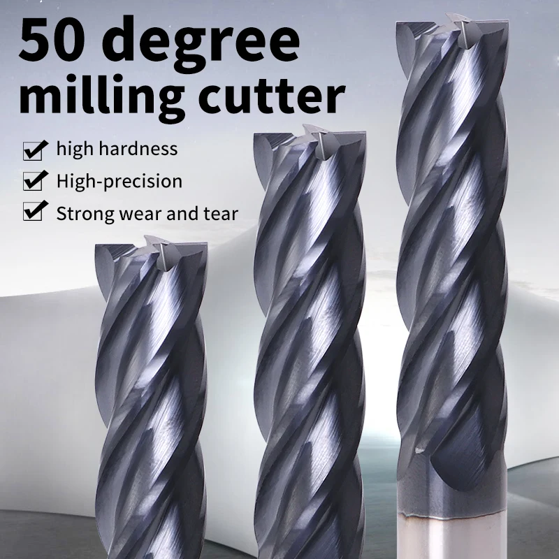 ZGT Endmill Metal Cutter Fresa HRC50 4 Flute Alloy Carbide Tungsten Steel Milling Cutter End Mill 6mm 8mm 10mm 12mm 16mm 20mm