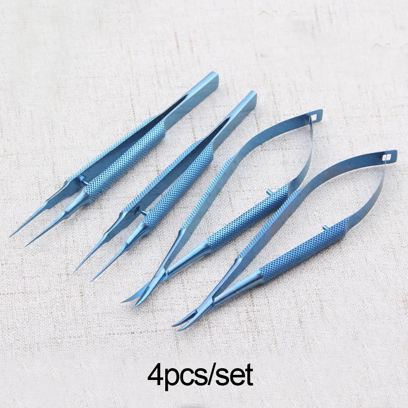 12.5cm Titanium alloy instruments set forcep needle holder scissor Ophthalmic instruments