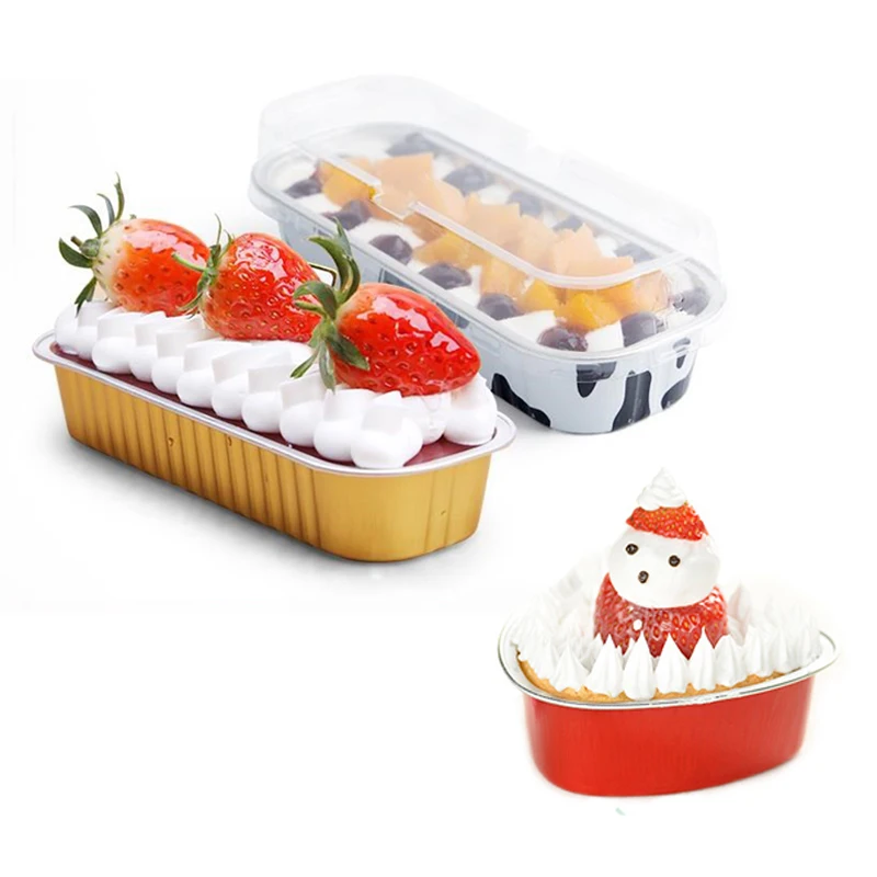 

Non-Stick Tinfoil Food Bowl Ice-cream Mold Aluminum Foil Bakeware Loaf Pan Fruit Cheese Box Doggy Box Lunch Toast Container 100p