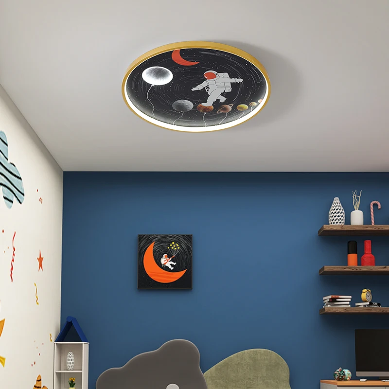 

LED ceiling lamp modern minimalist bedroom lamp creative cartoon astronaut pattern children's room lamp indoor lighting lamps