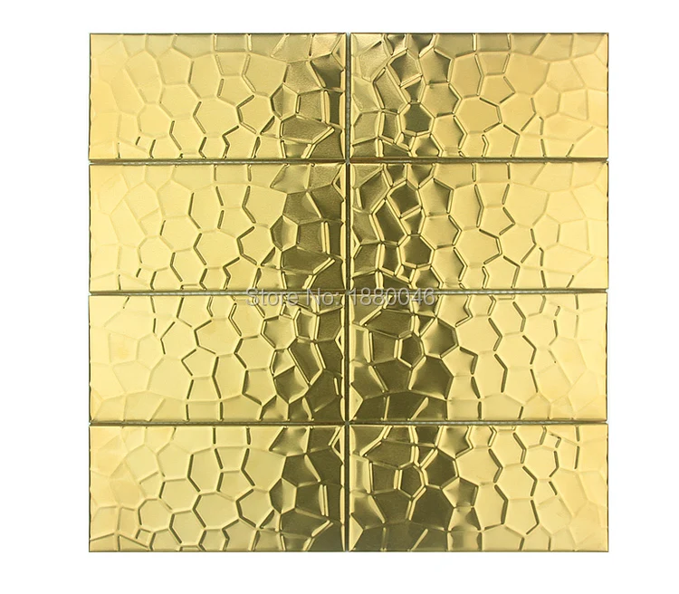 

22 Pcs/Pack European Fish Scales Gold Stainless Steel Mosaic Tile Wall Decor Panels for Hotel/Dining Room Living Room Background