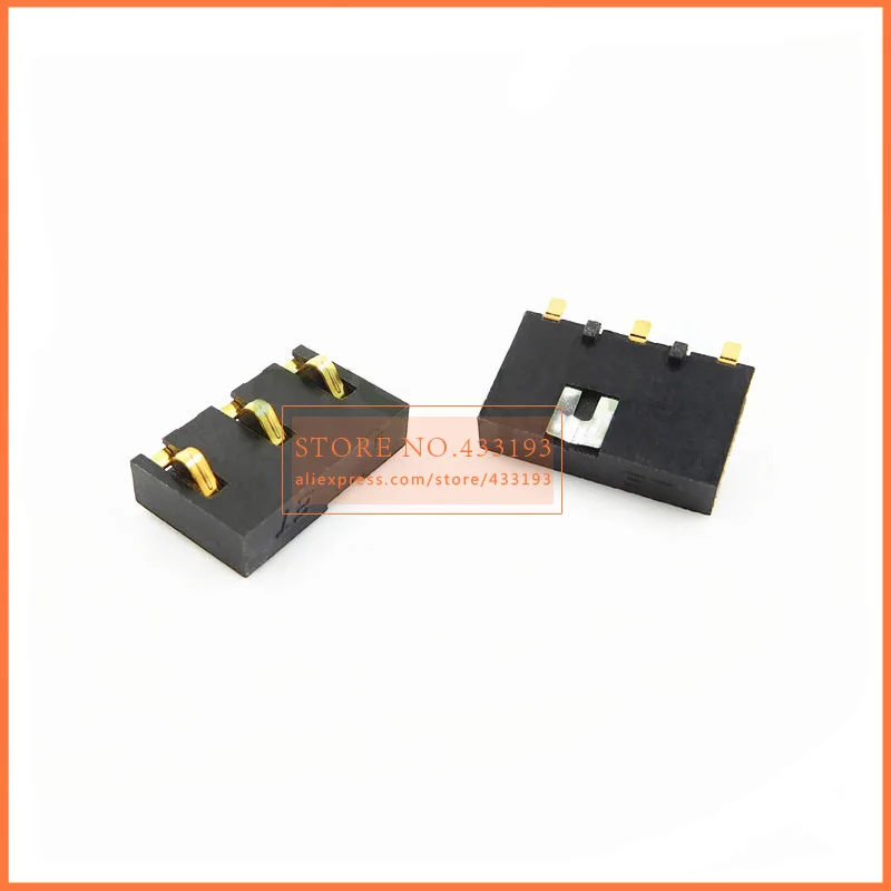 3p Spring Compression Contact 5.0 mm big Pitch 3 Pin male Connector Surface Mount Battery Connectors Reflow Solder PCB