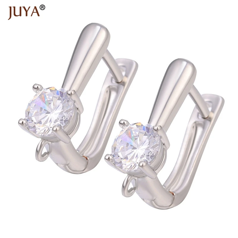 Juya 2pcs DIY Earrings Findings Earwires Hook Clasps Earring fixtures for Women Jewellery Making Supplies Material Accessories