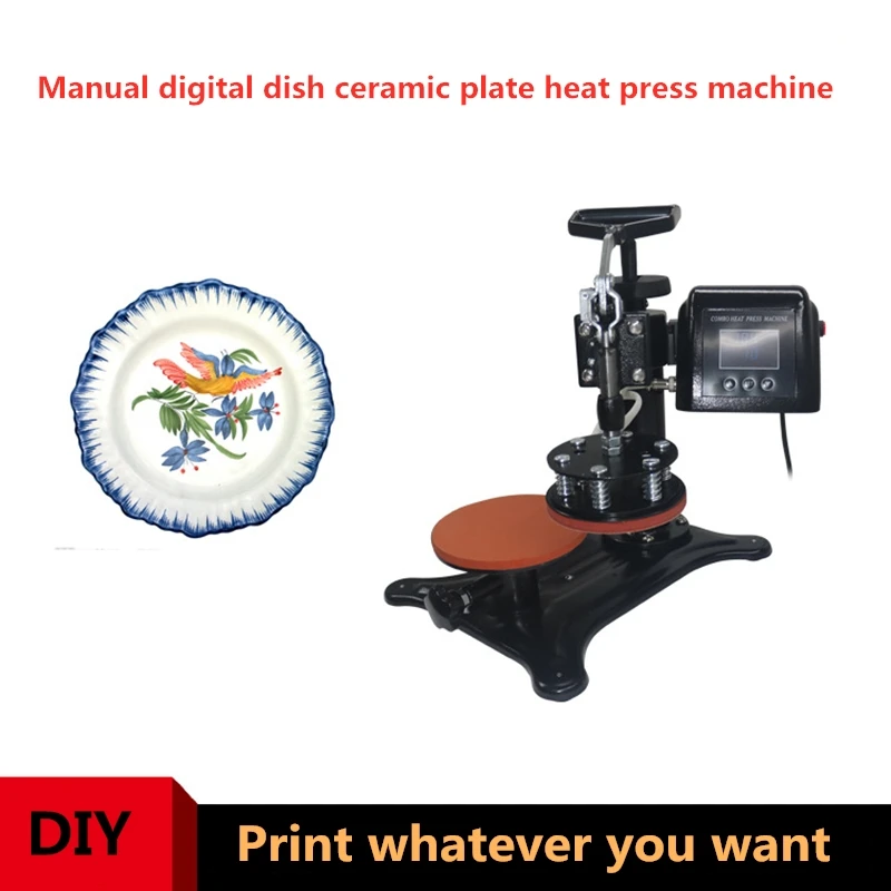 Swing Heat Press Machine For Dishes Manual Digital Ceramic Plate DIY Sublimation Heat Transfer Printing LED Display with Counter