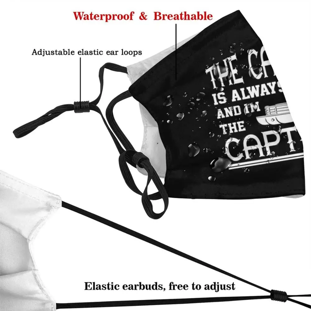Pontoon Captain Funny Gift For Boaters And Boat Driving Lover Mask Adult Child Washable Pm2.5 Filter Logo Creativity Pontoon