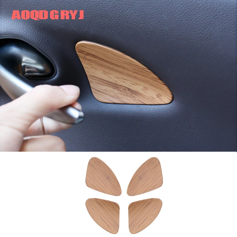 Car Styling 4pcs for Lexus ES350 ES300h 2019-2020 Wood Grain Texture Inner Door Handle Bowl Moulding Covers Trim