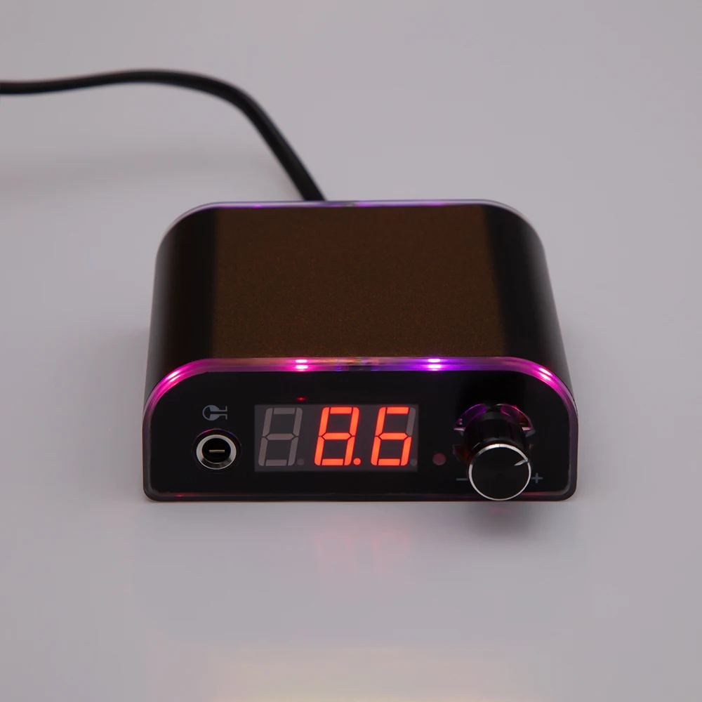 Mini Tattoo Power Supply Color Changing LED Digital Display for Tattoo Machine Foot Pedal Supply