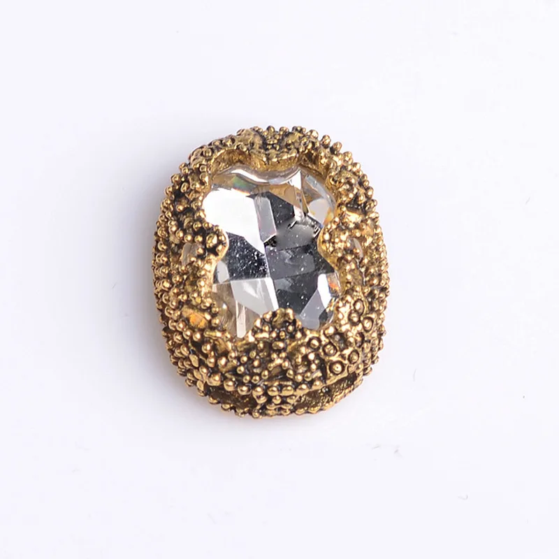 50pc Gold color Crystal Triangle/Heart Shape charm for cloth/wedding hair Jewelry Findings for DIY Handmade Jewelry Making