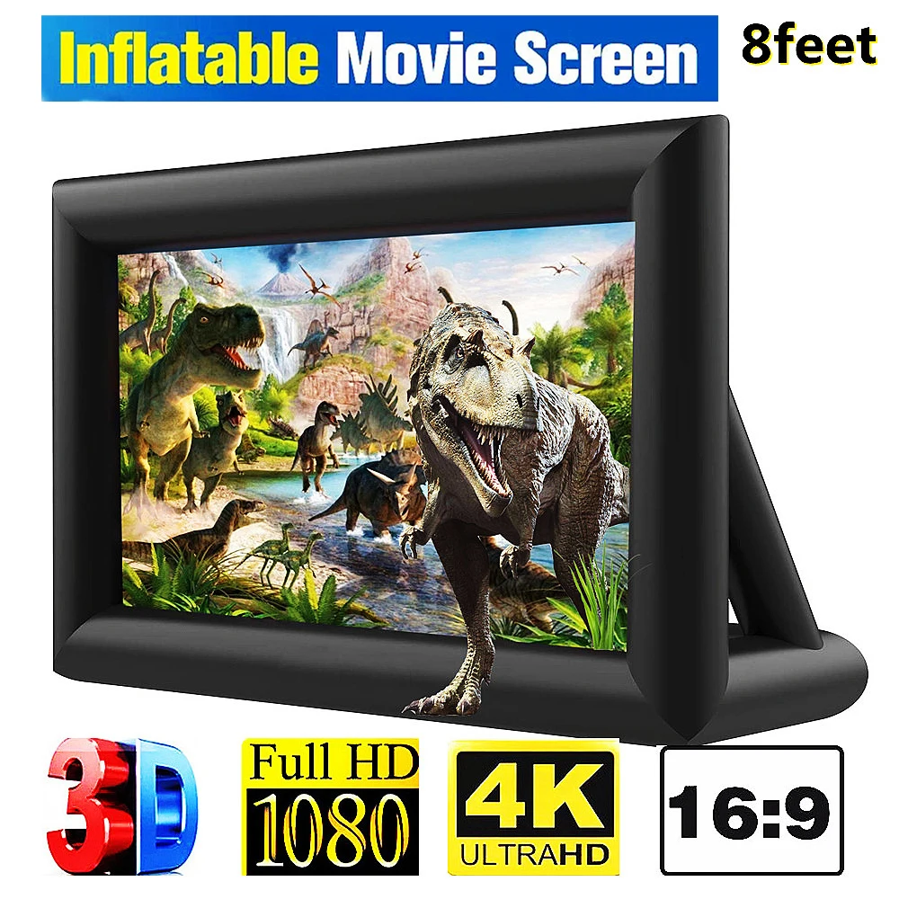 

8FT 18FT Inflatable Portable Outdoor And Indoor Movie Theater Projector Screen Display Area Home Cinema for Camping Parties