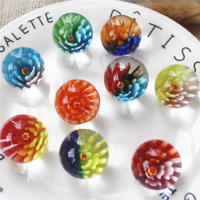 9PCS 25MM Colorful Glass Ball Console Game Pinball Machine Small Marbles Pat Toys Parent- Child Beads Bouncing Ball