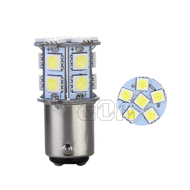 Bombillas Led de repuesto para coche y barco, luces interiores blancas 18SMD BA15D 1142, cabina marina, 1004, 1076, 1142, 9-14V, 2 uds.