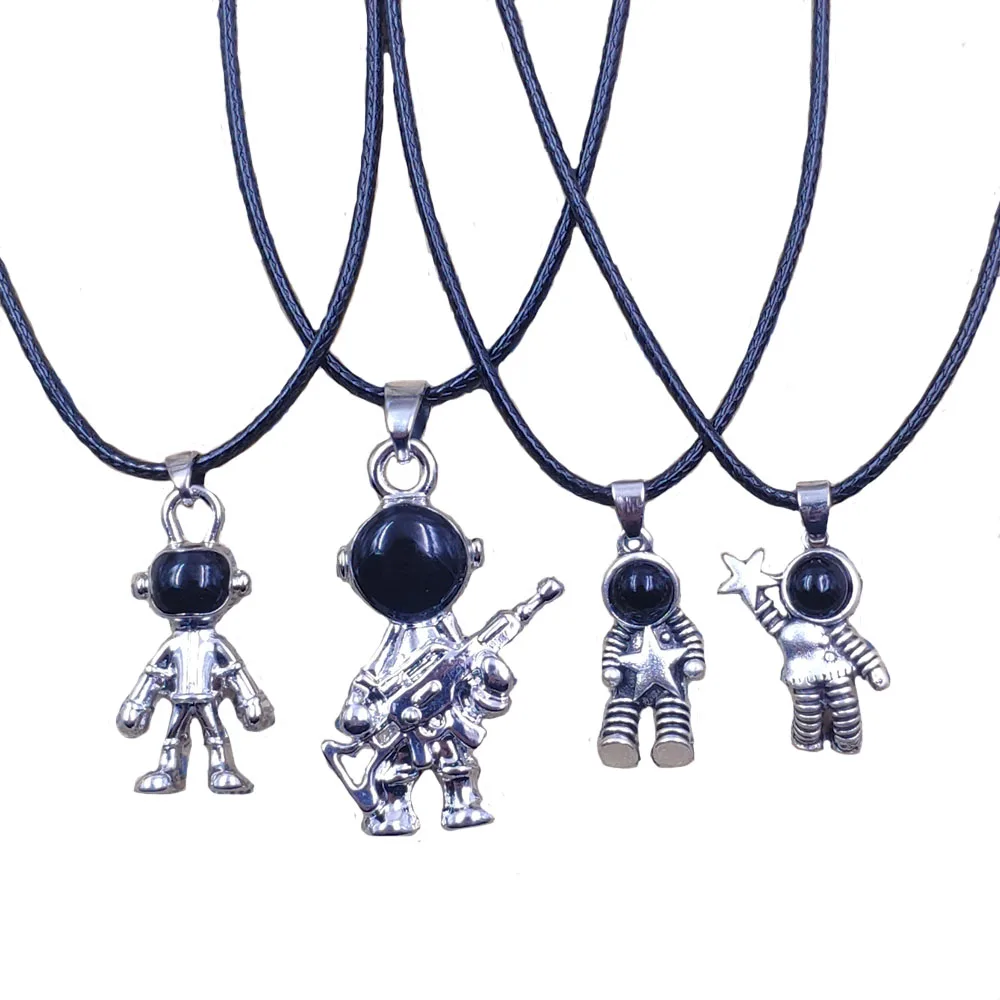 5 Styles Astronauts Spaceman Enamel Oil Drop Jewelry Hot Classic Rope Pendant Necklace Gift For Girls Women Men Boy CQ007-011