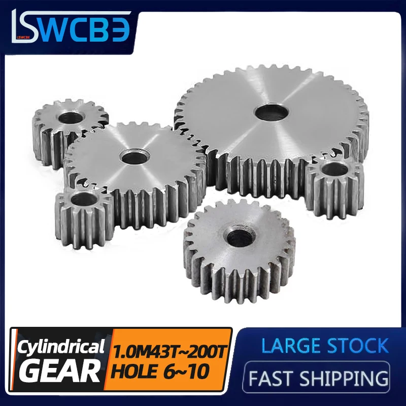 

1 mold pinion 45# steel rack and pinion spur gear thickness 10MM 43 44 45 46 47 48 49 50 51 52 53teeth to 200 teeth process hole