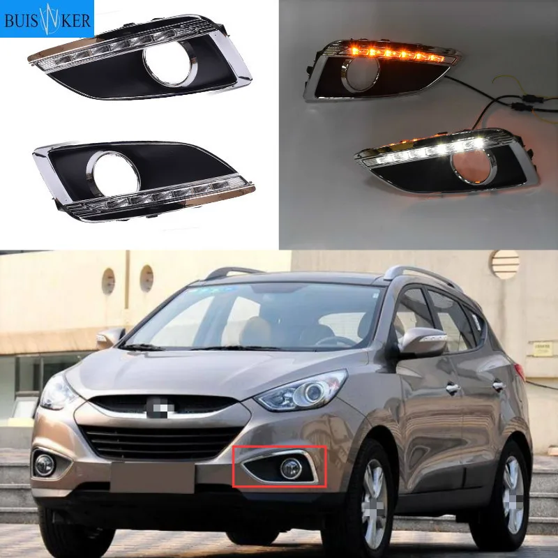 

For Hyundai IX35 2010 - 2013 LED DRL Daytime Running Light Daylight Waterproof Signal lamp car Styling lights