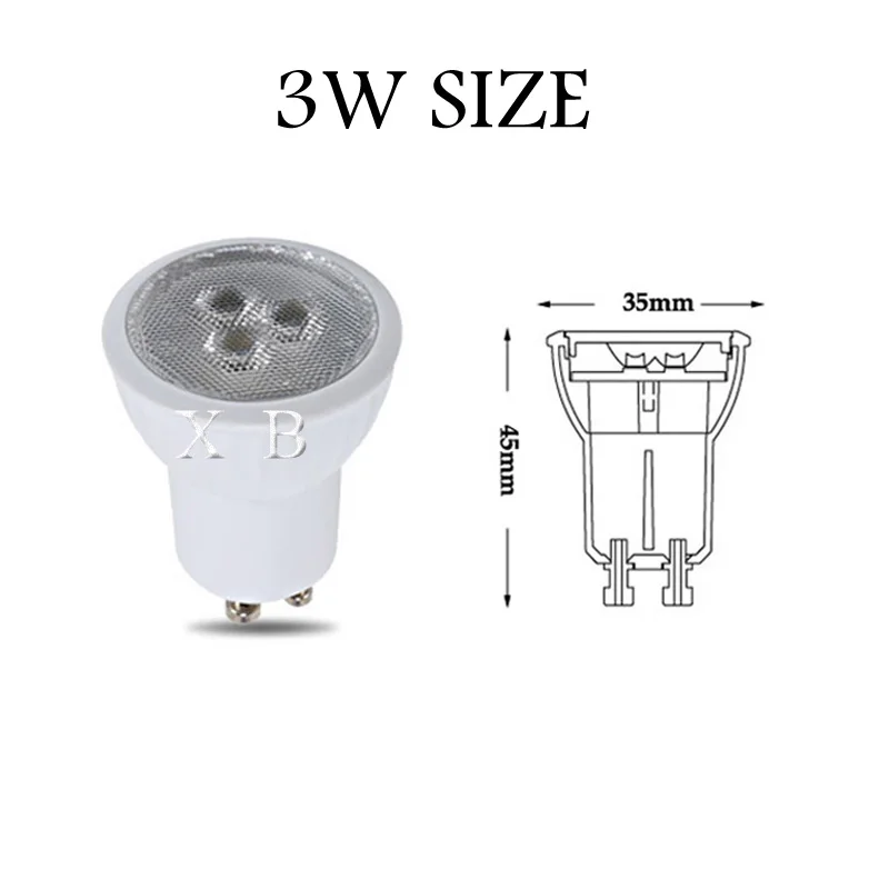 10PCS led bulb mini gu10 35mm spotlight 3W 220v 110v mr11 spot 120 angle for living room bedroom table lamp SMD Indoor lights