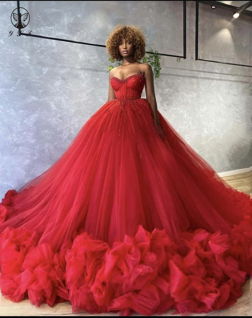 Fluffy prom dress best sale