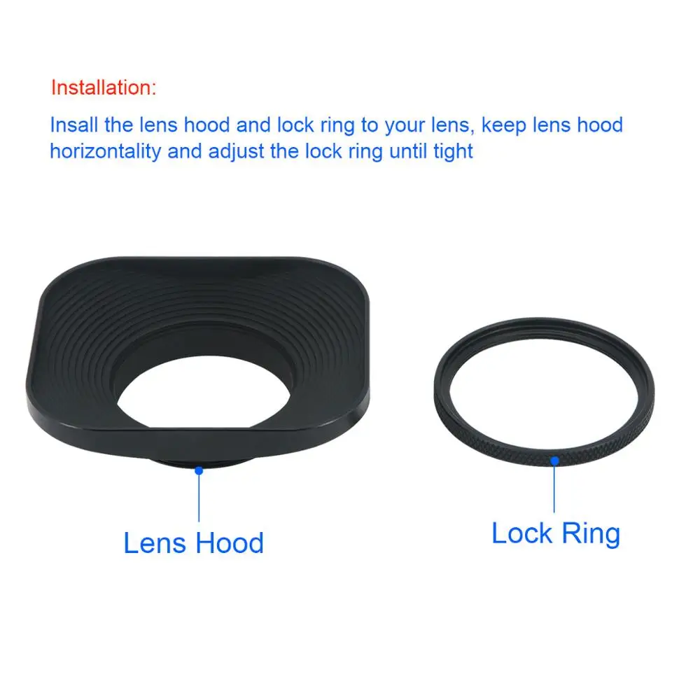 Haoge LH-B39T 39 мм Универсальная квадратная металлическая крышка для объектива с винтовым креплением для черной резьбы фильтра 39 мм