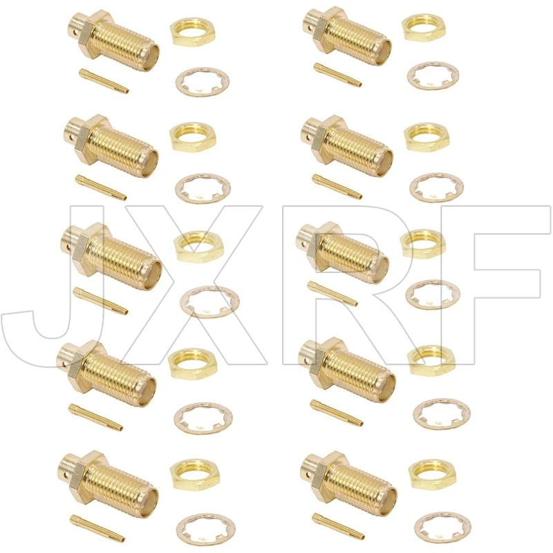 10PCS JXRF Connector SMA Female for RG402 RG141 Coaxial Cable fast ship