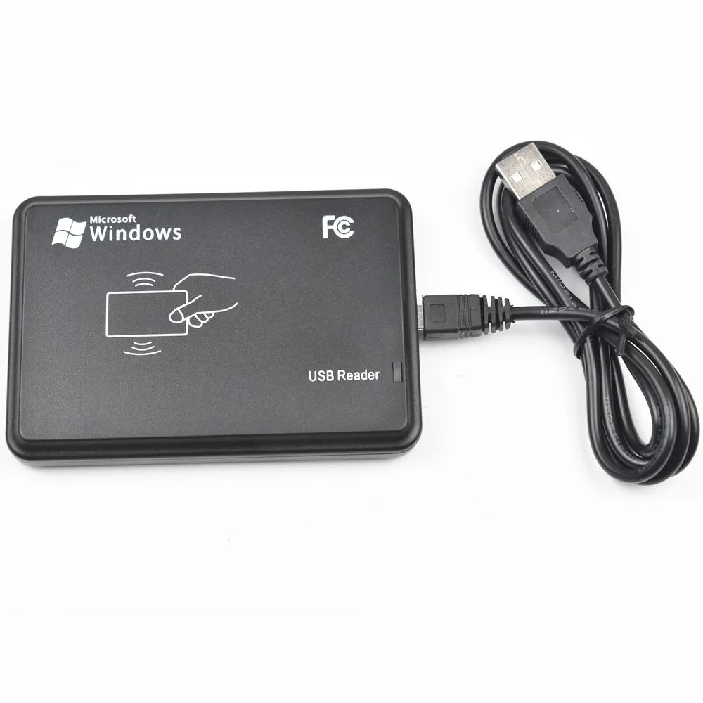 

125KHz Black USB Proximity Sensor Smart rfid id Card Reader EM4100,EM4200,EM4305,T5577,or compatible cards/tags no need driver