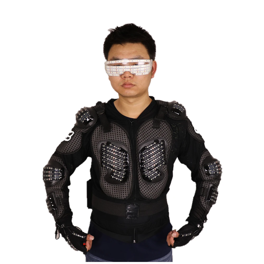 Fashion LED Armor Light Up Jackets Costume Glove Glasses Led Outfit Clothes Led Suit For LED Robot suits