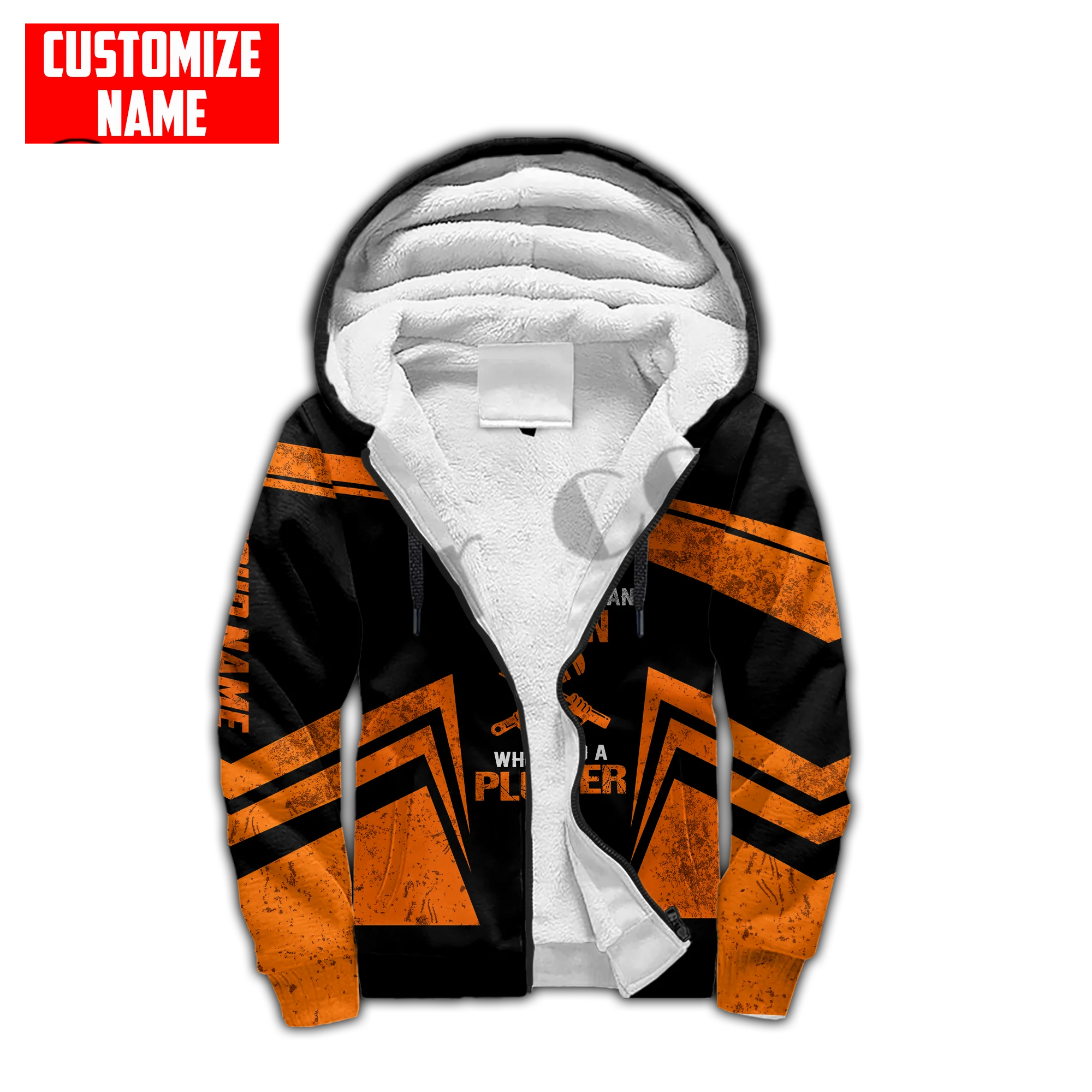 Job Custom Name 3DPrinted Unique Fleece Zipper Hoodies Men/Women Winter Warm Double Plus Velvet Jacket Costumes Casual Coat A-2