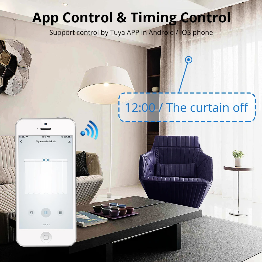 Zemismart Tuya WiFi Electric Silding Curtain Motor with Customized Track RF Remote Control Alexa Google Home Yandex Alice Voice