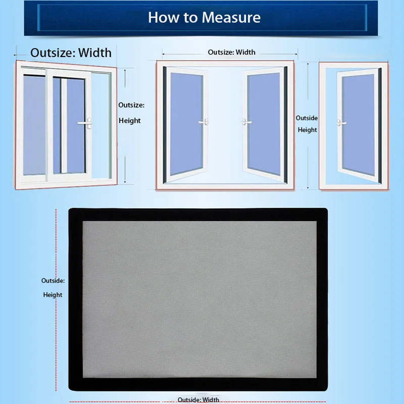 Inset Window Screen Mesh, Air Tulle Adjustable Summer Invisible Anti-Mosquito Net Fiberglass Removable Washable Customize Screen