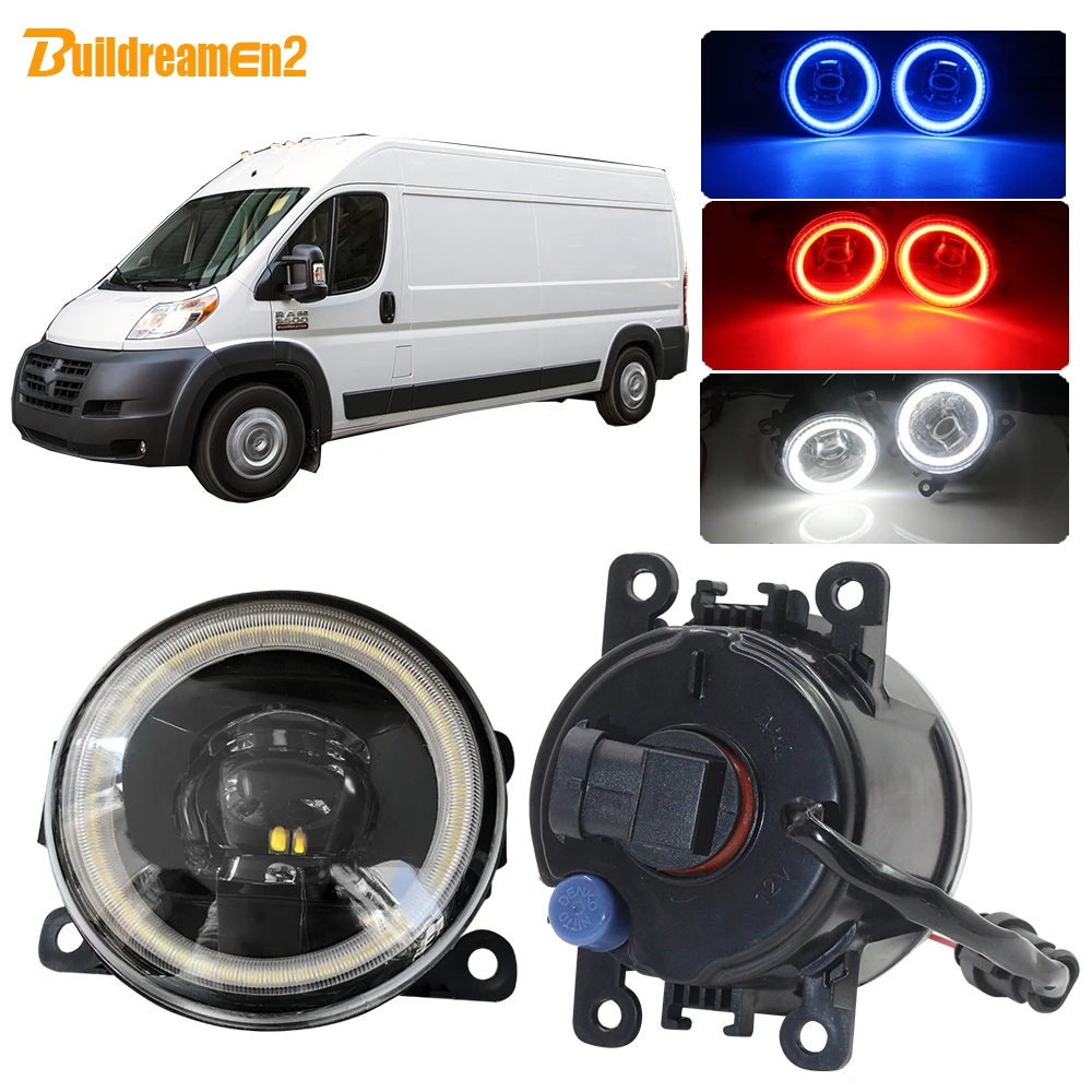 Buildreamen2 Car 4000LM LED Lamp Fog Light Lens Angel Eye DRL Daytime Running Light H11 12V For Dodge Promaster 1500 2500 3500