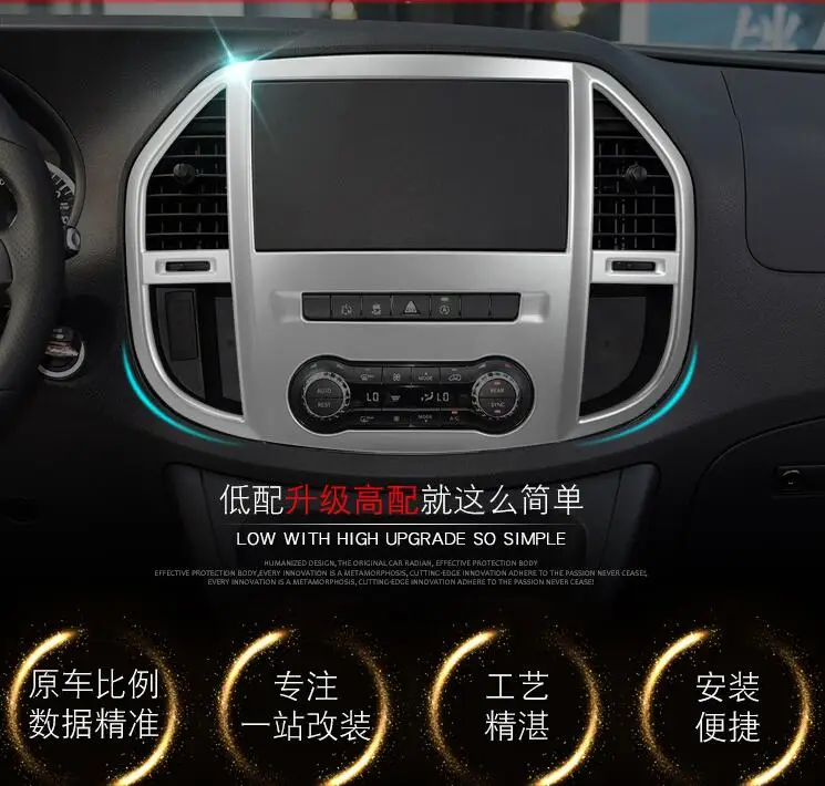 

1 шт. ABS хром автомобильный Кондиционер наклейка на розетку рамка крышка планки для Mercedes Benz Vito 2017 аксессуары для стайлинга автомобилей