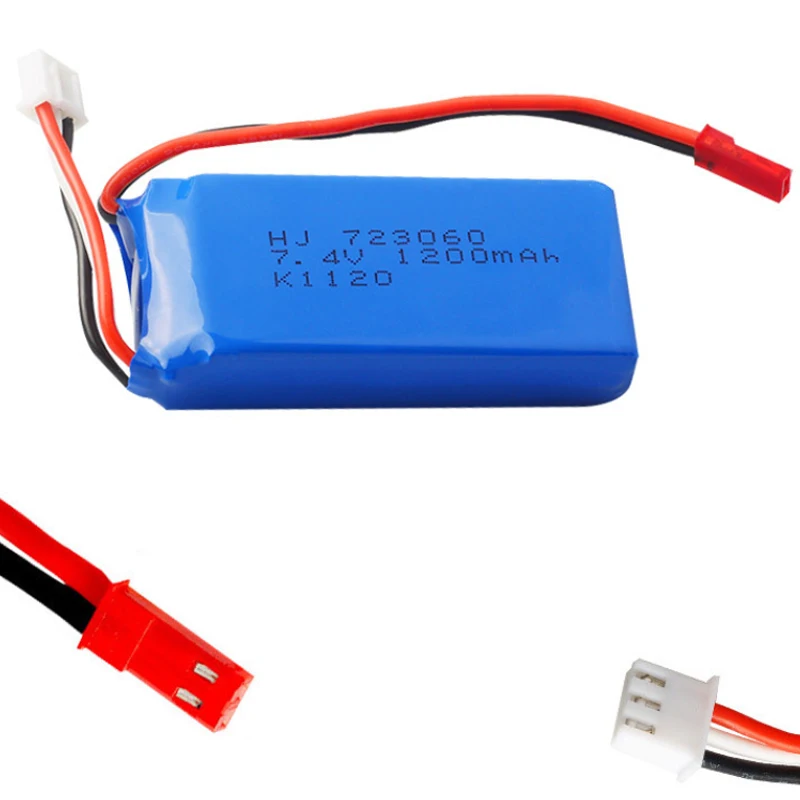 Baterai Lipo 7.4V 1200MAh untuk V262 V333 V353B V666 Q212 X6 H16 Suku Cadang RC Quadrocopter 723060 2S 7.4 Baterai Lipo