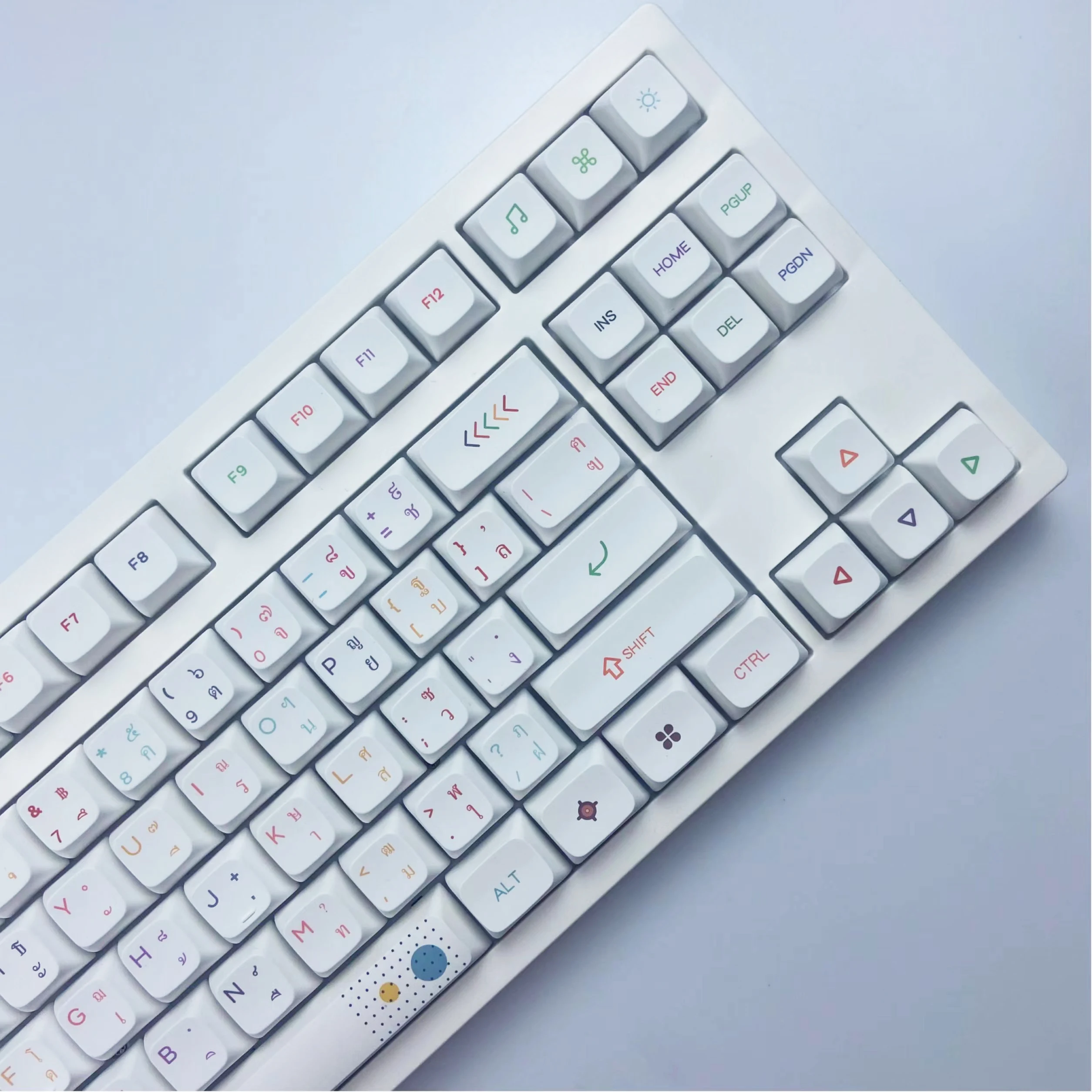 【Skyline】 الأصلي الجديد 127 مفتاح التايلاندية ضوء النيون Keycap XDA ارتفاع PBT التسامي Keycap صندوق