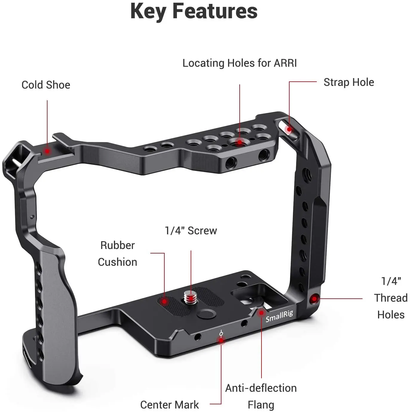 SmallRig Camera Cage for Panasonic GH5 & GH5S W/ Cold Shoe Mount For Monitor Holder Flash Light DIY Options 2646