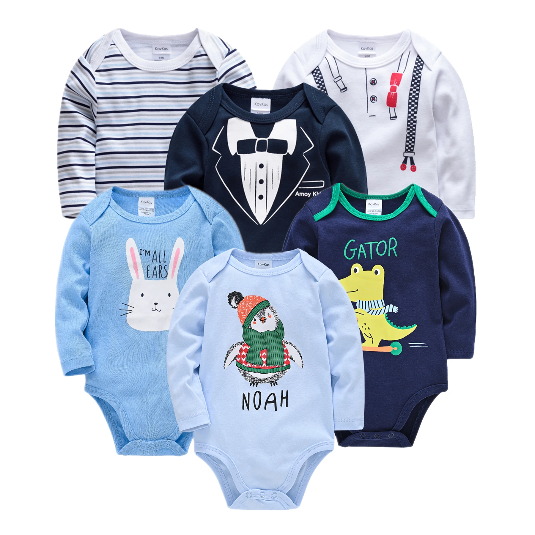 

Cotton Toddler Baby Boy Girl Clothes Cute Bear Dinosaur Jumpsuit 3 6PCS Long Sleeve pijama bebe recien nacido Roupas bebe de