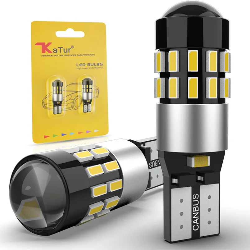 Katur 2 piezas T10 194, 2825 de 168 W5W Led Automotivo T10 de las luces de estacionamiento CANBUS ningún Error con lente de 6000 K blanco