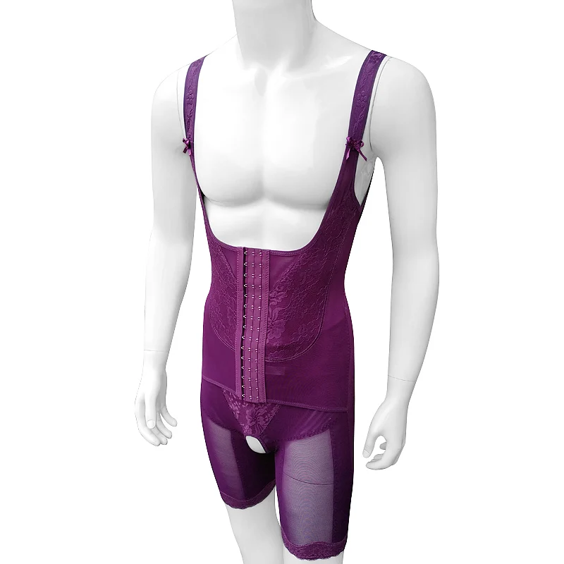Body Shaper Mens Bodyshapers Sexy Reductive Girdles Corset Hook Slimming Belt Open Crotch Bodysuit Underbust Modeling Strap