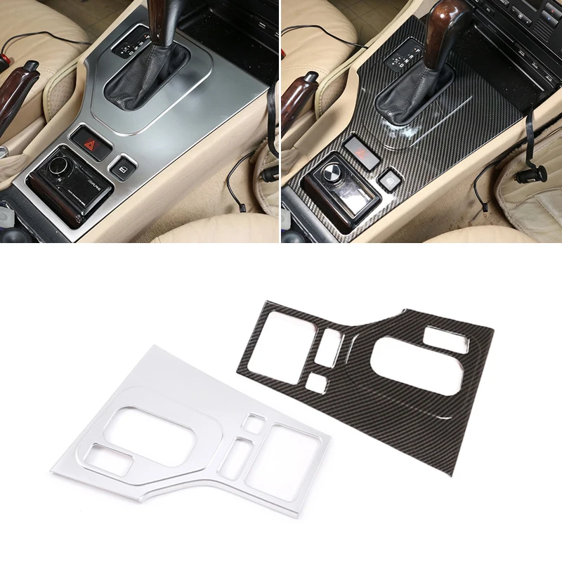 

For BMW 5 Series E39 1998 1999 2000 2001 Carbon Texture Car Interior Center Console Gear Shift Panel Frame Protective Cover