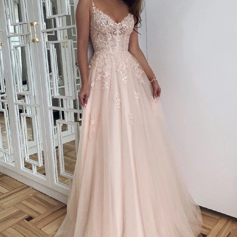 Praia fada rosa vestido de casamento querida até o chão rendas apliques sem mangas robe de mariee elegante princesa alta quali