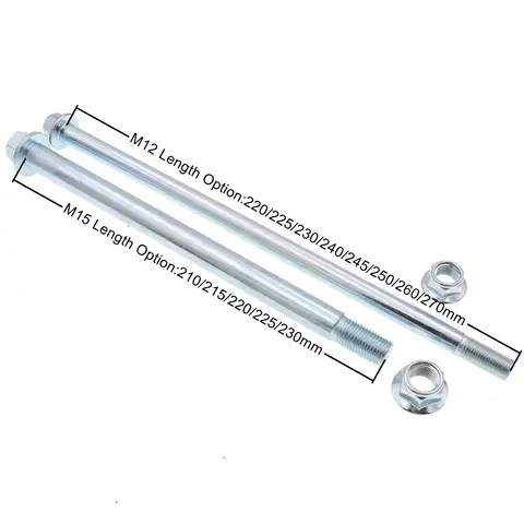 M12 M15 210mm 220mm 230mm 245mm 250mm 260mm 270mm 전면 후면 후면 휠 액슬 125cc 150cc 200CC 250CC PIT PRO 트레일 먼지 자전거