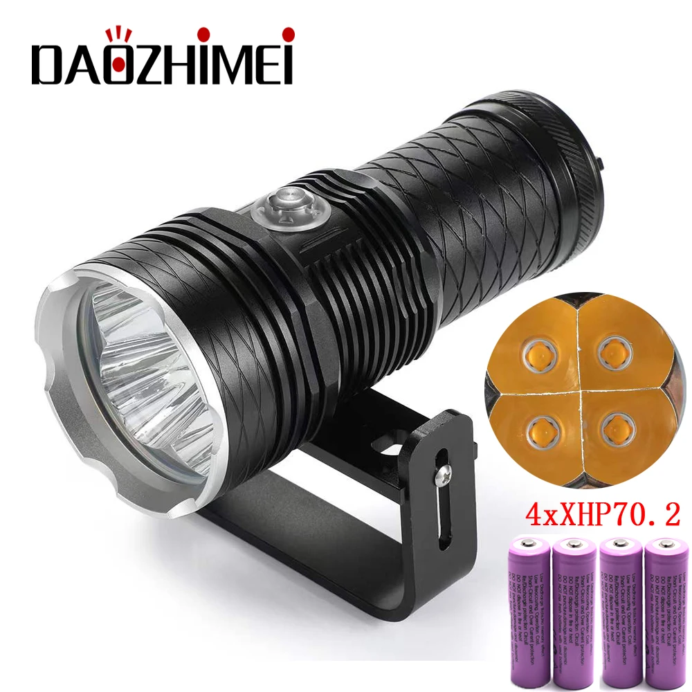 

Strong Light 4*XHP70.2 LED Diving Flashlight Yellow Light Underwater Video Fill Light Torch Dive lighting Fishing Searchlight