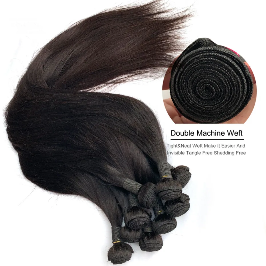 Mechones de cabello humano liso de hueso con cierre de encaje, 6x6, 26, 28, 30 pulgadas, brasileño, 4x4, 5x5