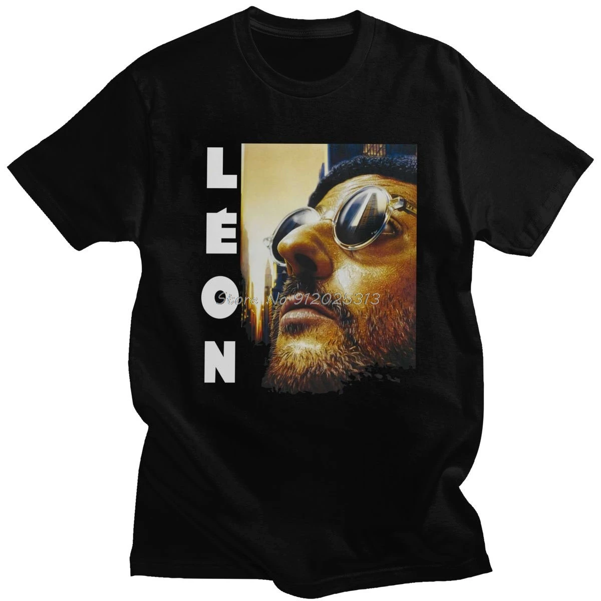 Classic 80s Movie Leon The Professional T Shirt Men Vintage Short Sleeved Cotton Mathilda Natalie Portman T-shirt Besson Tee Top