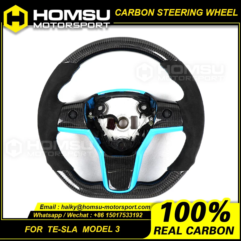 

Carbon Fiber Steering Wheel For tesla Model S & Model X Custom Carbon Fiber Steering Wheel