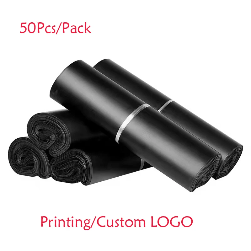

50pcs/lot New PE Thicken Envelope Storage Bags Black Plastic Poly Mailing Bags Waterproof Self Adhesive Seal Pouch Packaging Bag