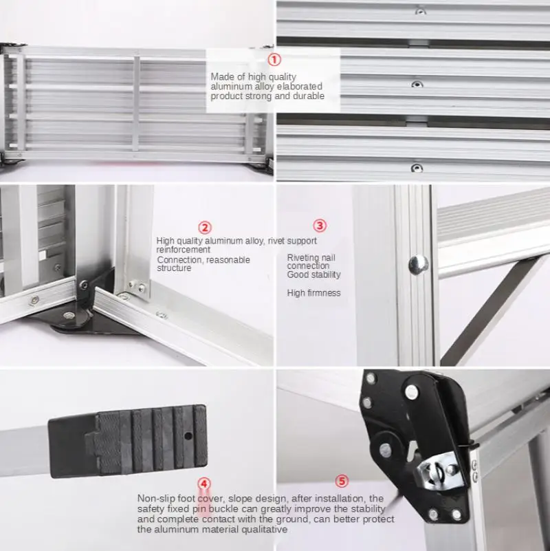 Sedia trapezoidale Sgabelli leggeri in lega di alluminio Scalette Lavaggio Pulizia Sedia per auto Bagno Doccia Sgabello per piedi