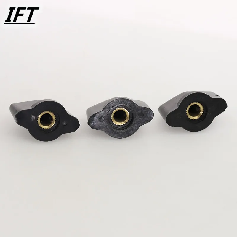 3pcs x Black Plastic Rotary Switch Knobs Cpas 6mm Dia Shaft Hole