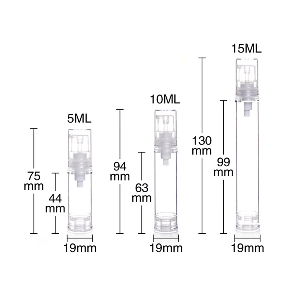 Hot 1pc 5/10/15ml Leere Airless Pumpe Flaschen Kosmetische Lotion Container Reise Liefert 7 Arten