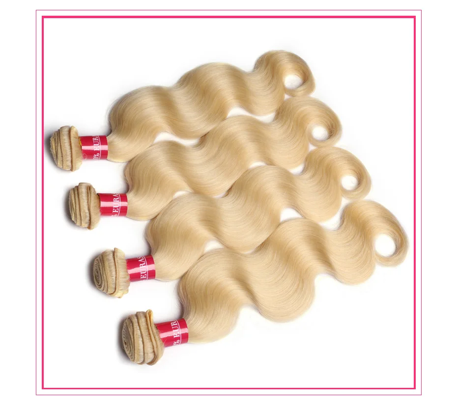 Alimon ica Bündel 613 Honig blond Remy brasilia nischen Körper Welle Haar weben Schuss Remy Menschenhaar Bündel 8-40 Zoll lang – Detail 12