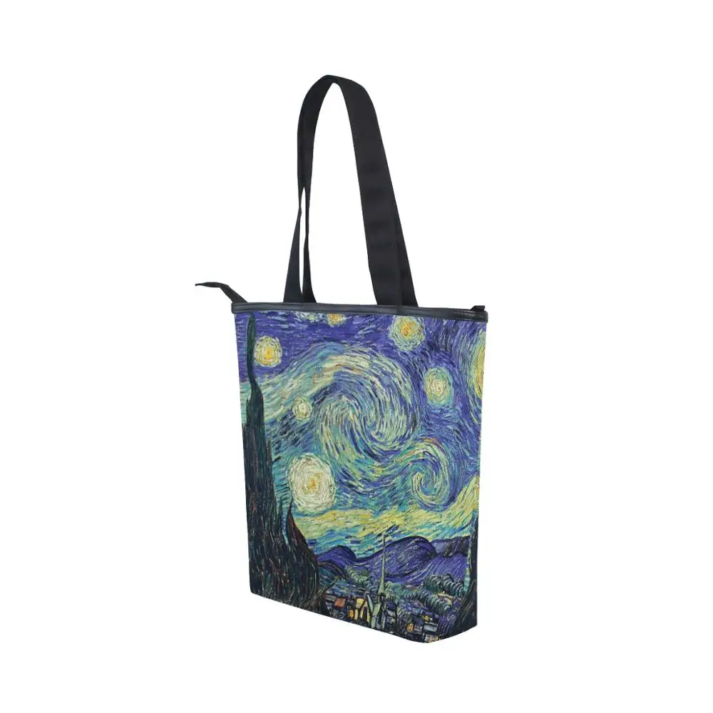 ALAZA Paintings By Van Gogh Shoulder Bag Canvas Vintage Women Bag Big Size Handbag Tote Ladies Casual Drop Shipping Shopping bag