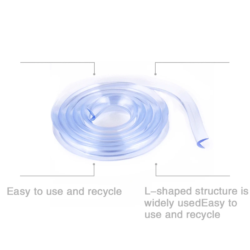 เด็ก Corner โปร่งใส PVC ป้องกัน Strip ชนเด็กความปลอดภัยเฟอร์นิเจอร์ตารางมุม Guards กับเทปกาว