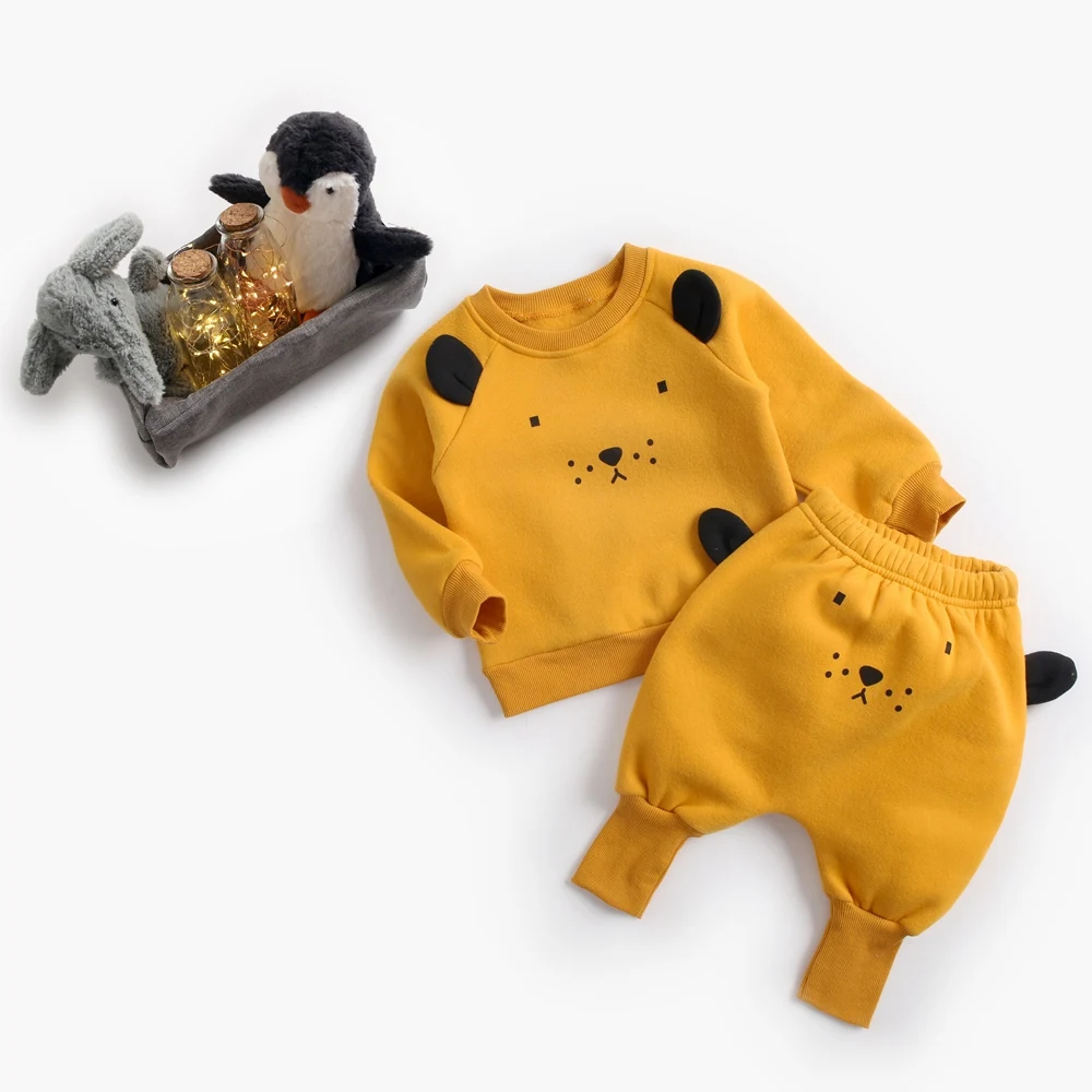 Sanlutoz Warm Cute Animal Winter Baby Clothing Sets Cotton Long Sleeve Tops + Long Pants 2pcs